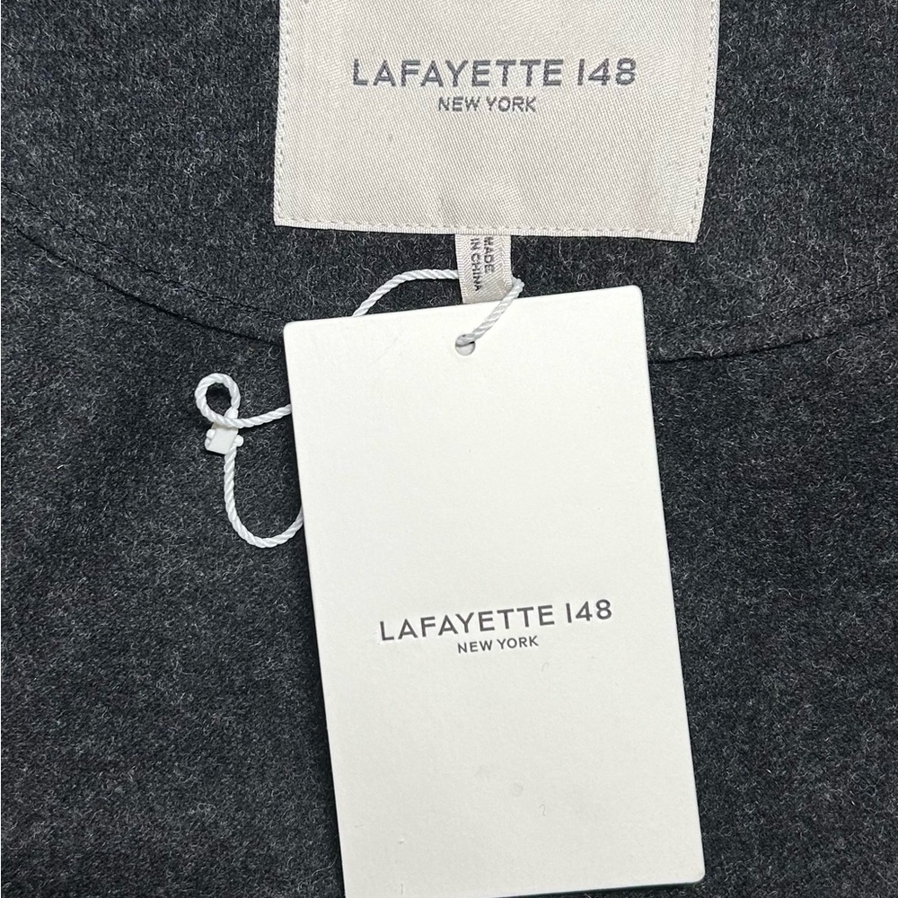NWT LAFAYETTE 148 NEW YORK Women Wool & Cashmere Jacket, Gray, Zipper, Size 10 - Picture 5 of 8
